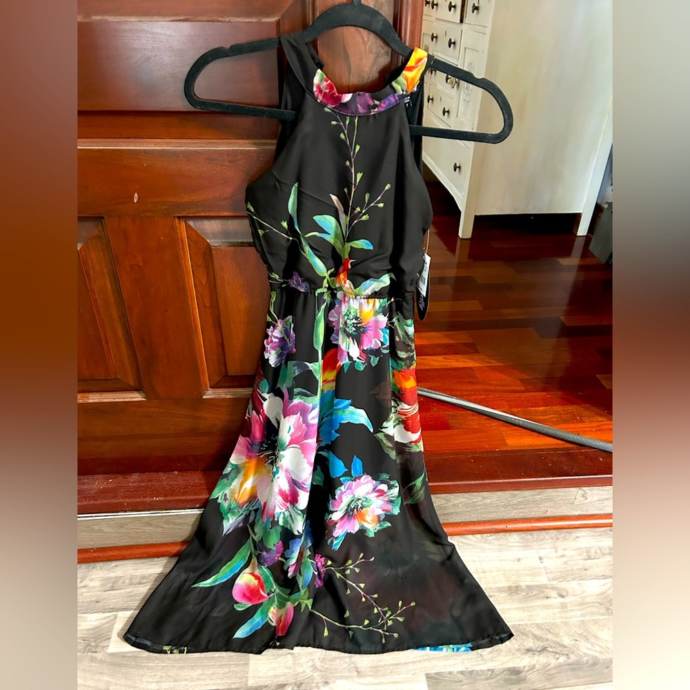 Black floral von maur girls dress